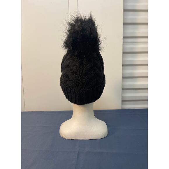 Time and Tru Thick Sherpa Lined Beanie Color Black One Size - Picture 3 of 8